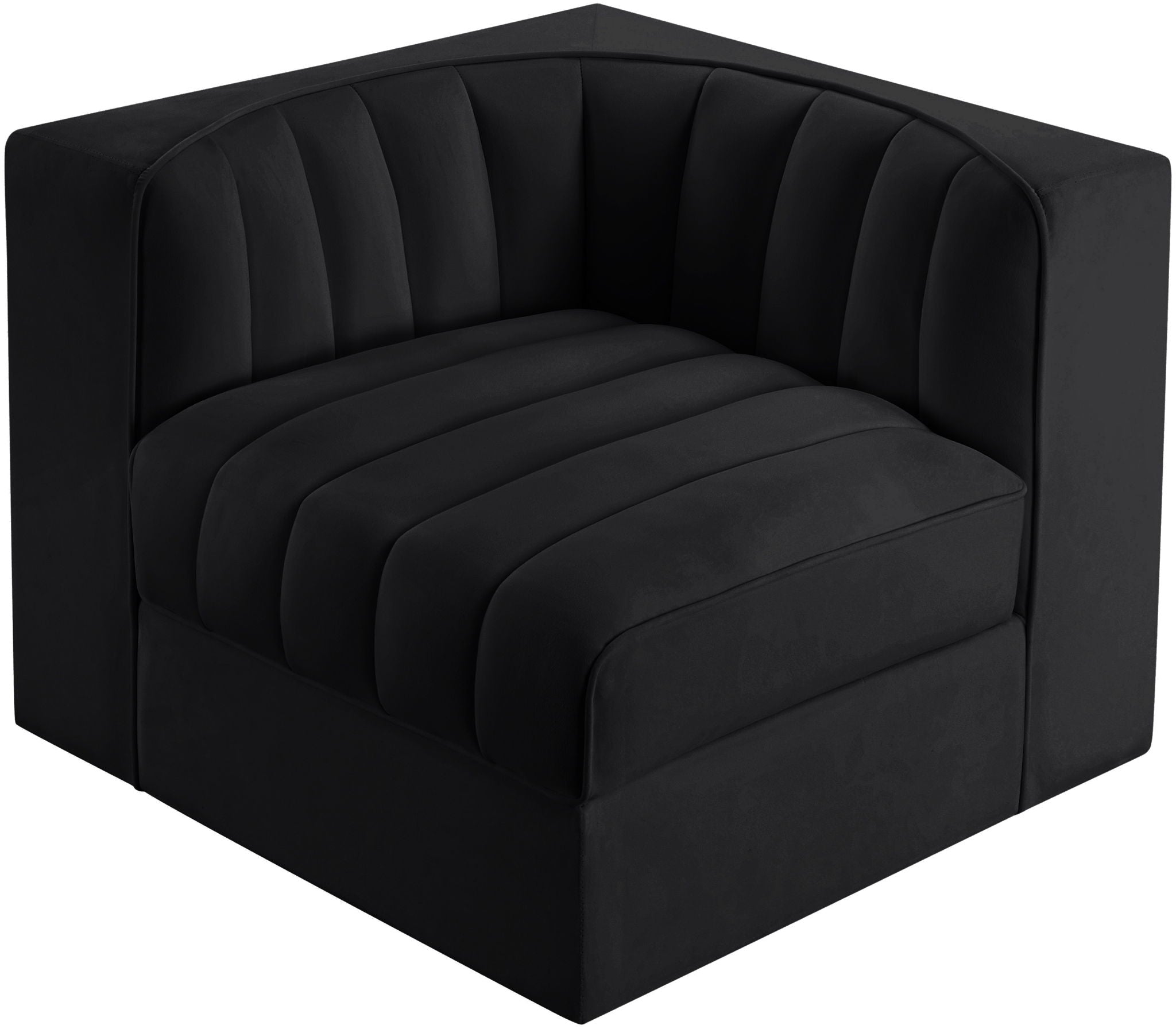 Rummi - Velvet Performance Fabric Upholstered Modular Corner Chair