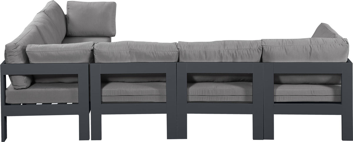 Nizuc - Outdoor Patio 6 Piece Modular Sectional With Gray Frame