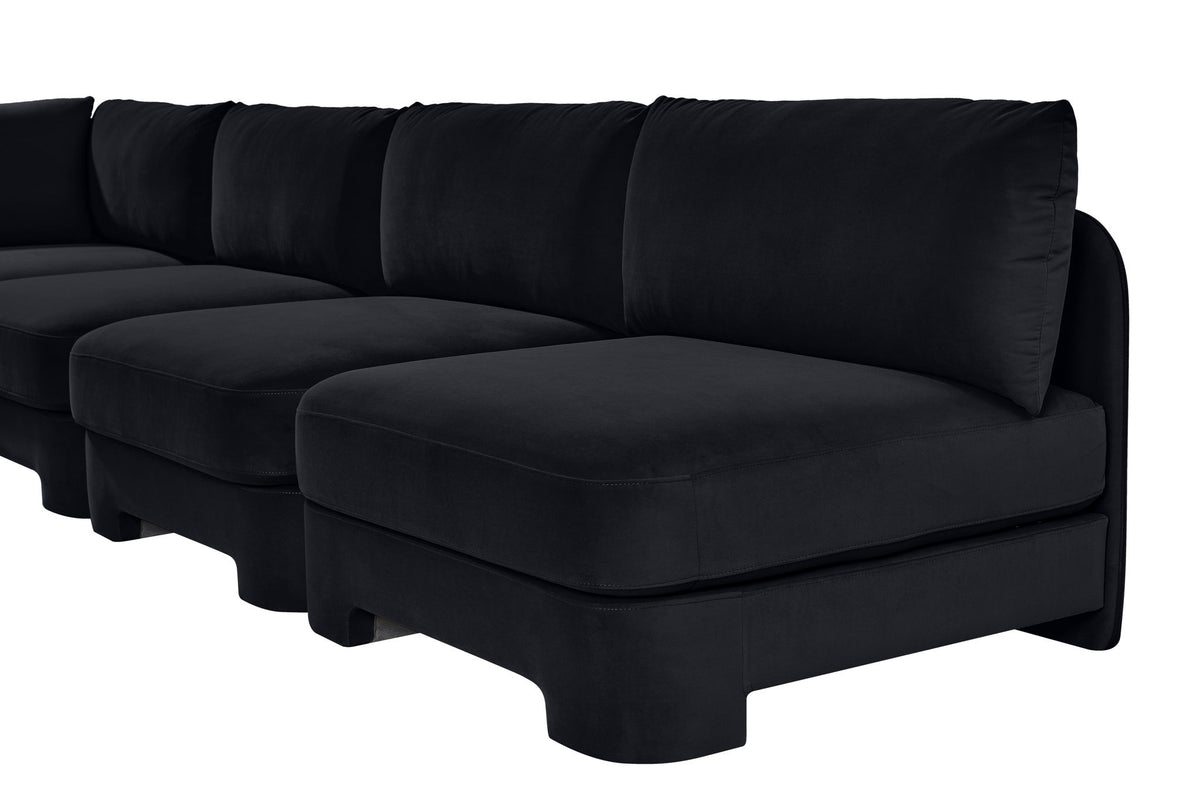 Hammond - Velvet Performance Fabric Upholstered 7 Piece Armless Sectional