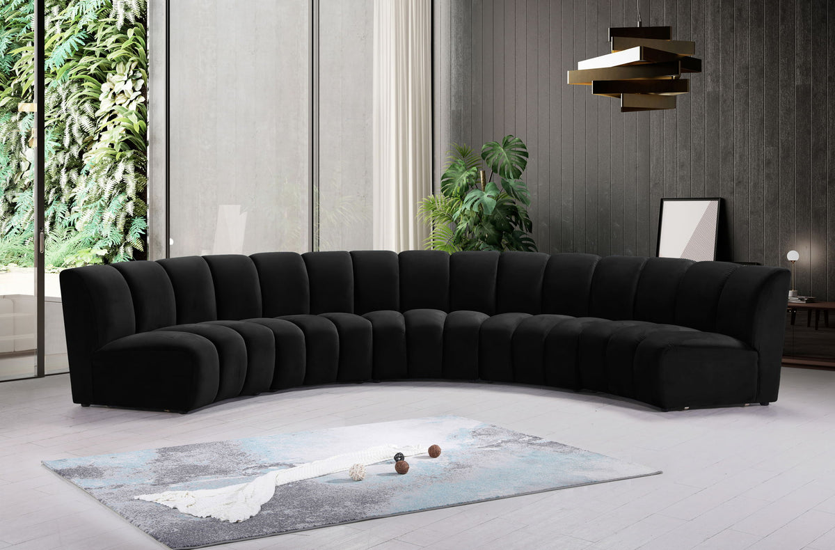 Infinity - 5 Piece Velvet Modular Sectional