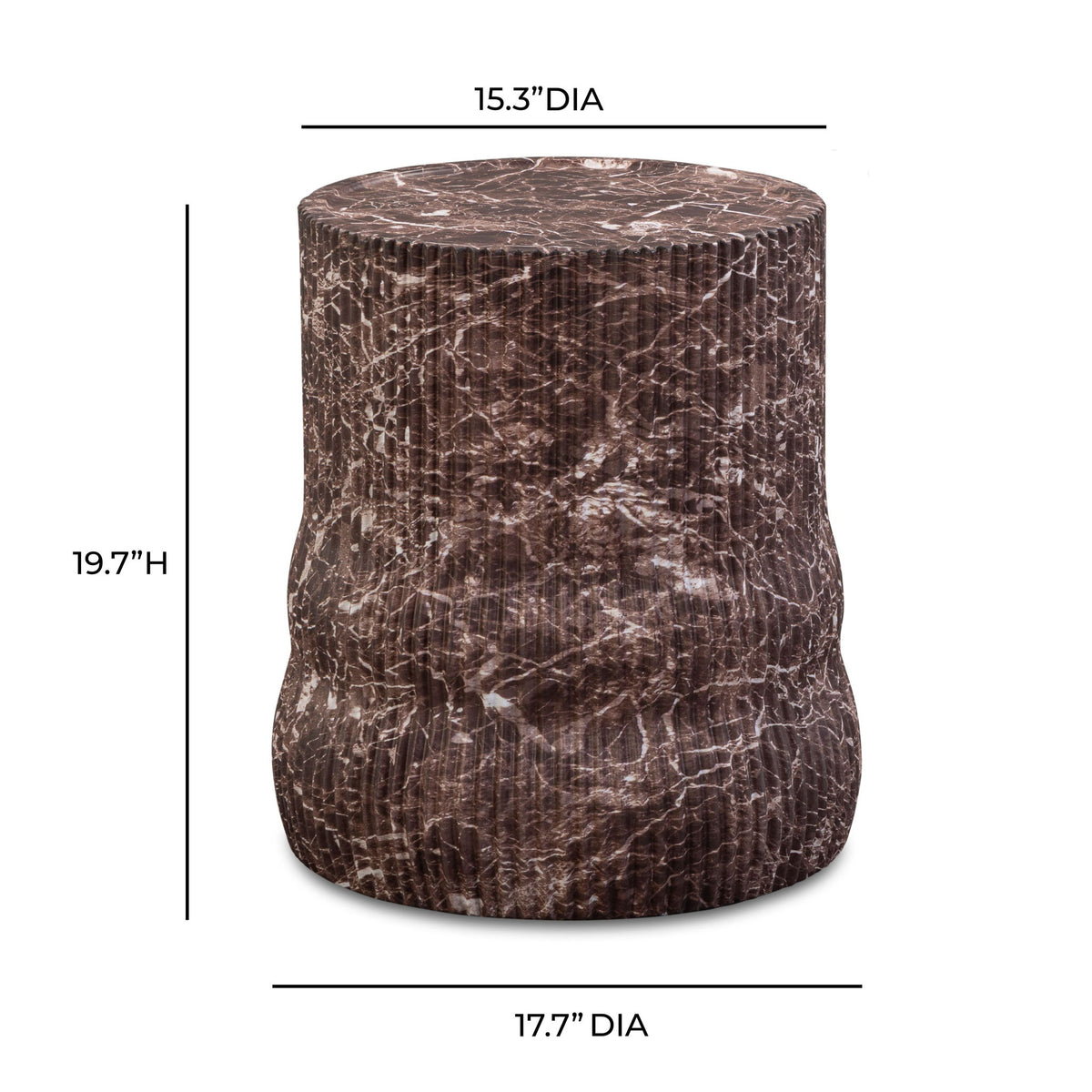 Cilla - Faux Levanto Marble Indoor/Outdoor Concrete Side Table - Red