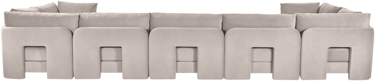 Hammond - Velvet Performance Fabric Upholstered 7 Piece U-Shaped Sectional