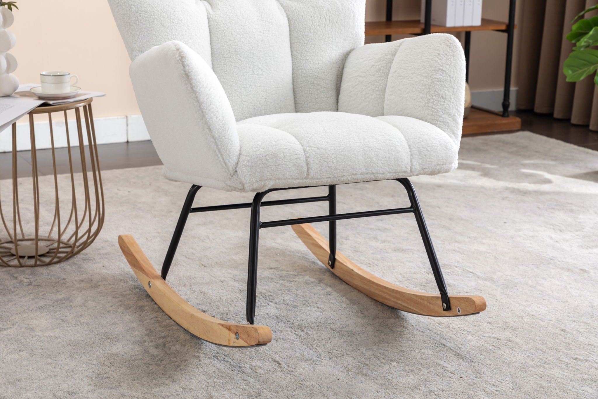 Rocking Gilder Chair For Living Room - Ivory