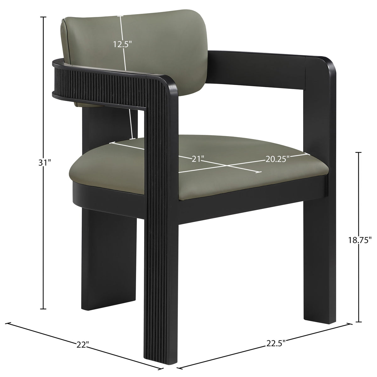 Sacha - Vegan Leather Upholstered Dining Chair With Black Base (Set of 2)