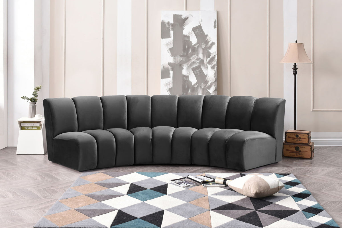 Infinity - 3 Piece Velvet Modular Sectional