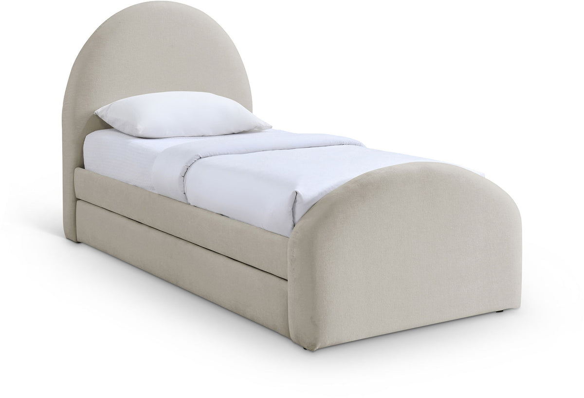 Andaz - Chenille Fabric Upholstered Trundle Bed