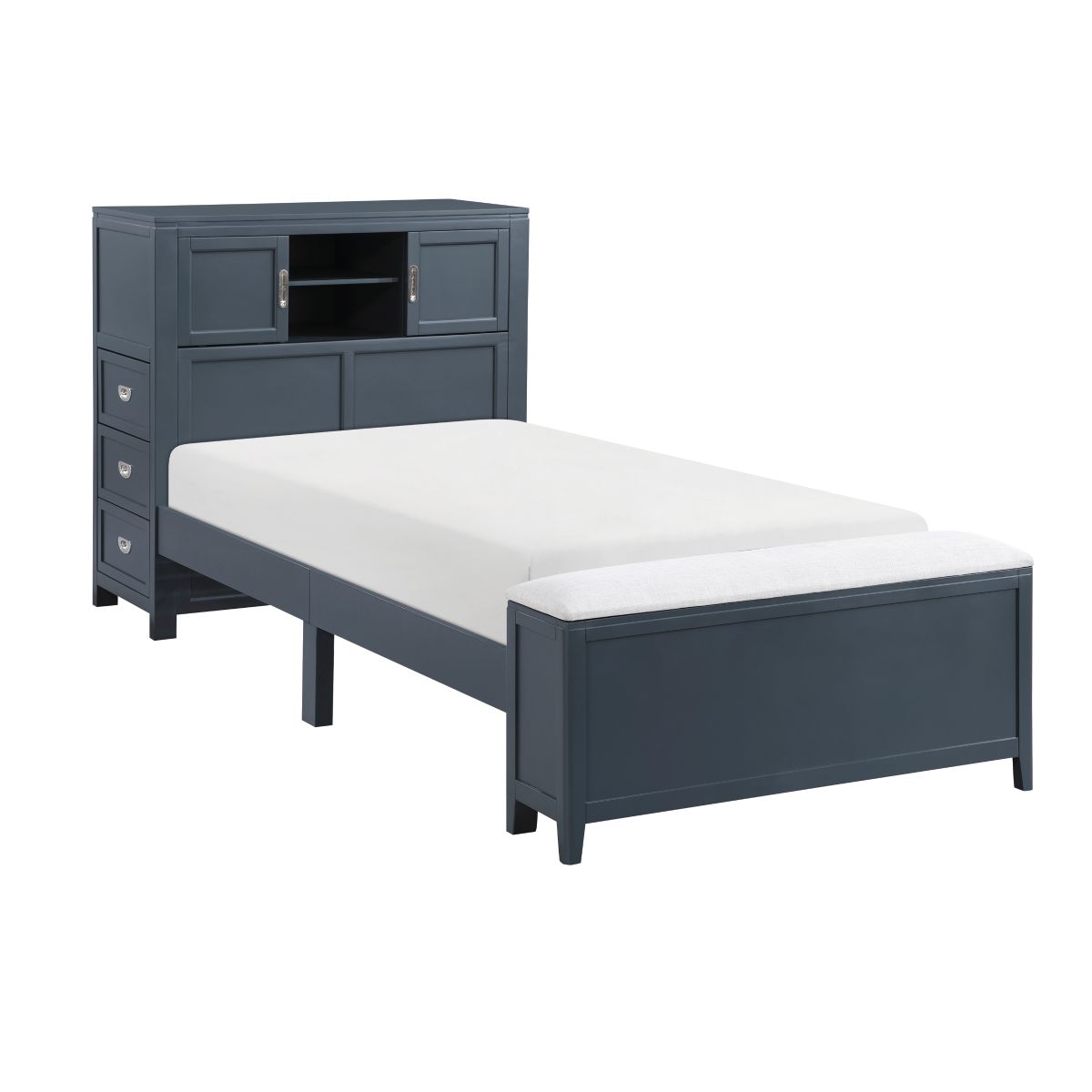 Sloane - Bookcase Bed With Hidden Desk, Stool And Storage Bench