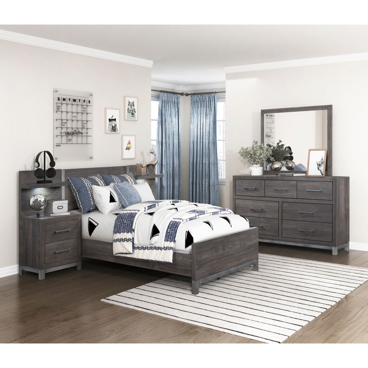 Zephyr - Nightstand With Wall Panel