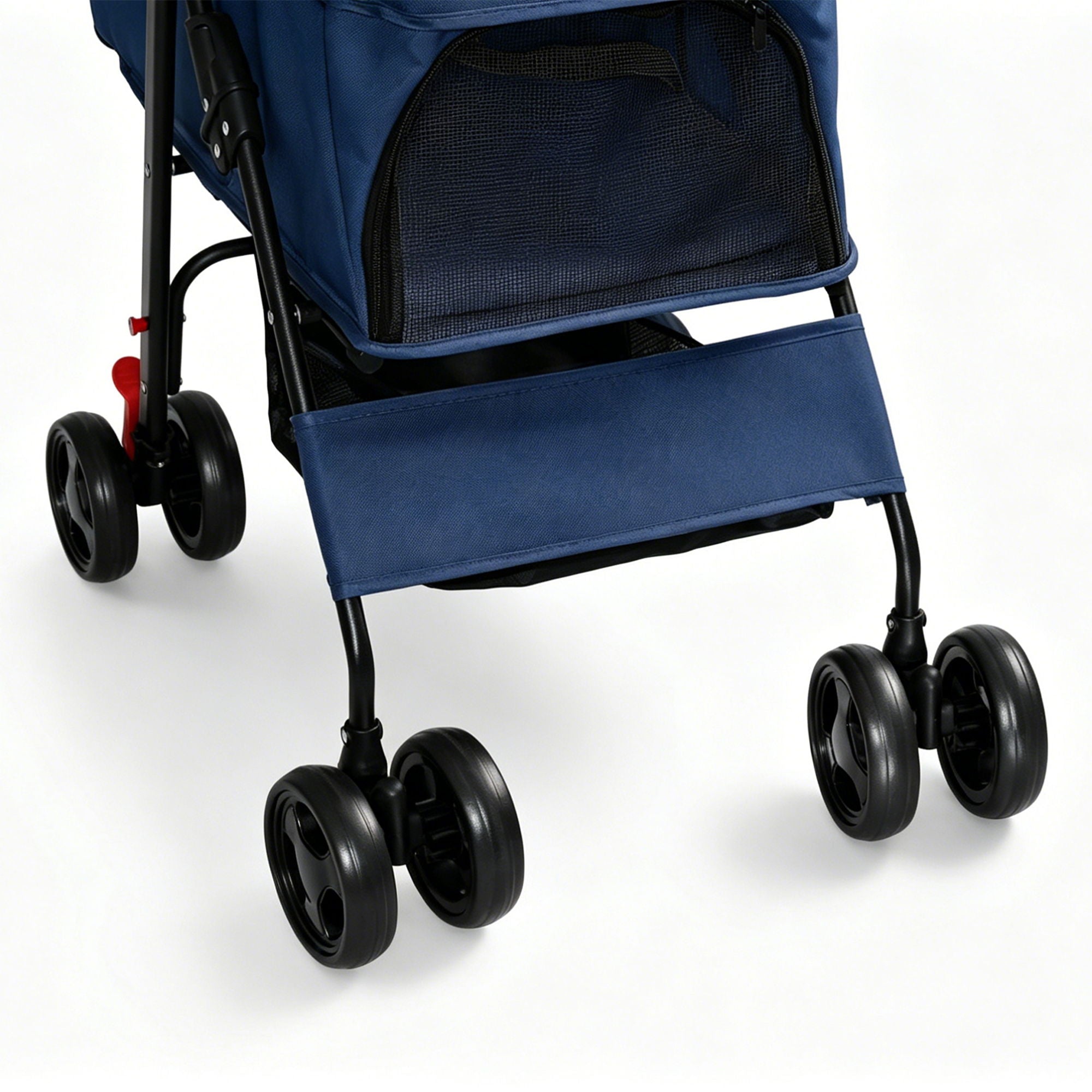 Foldable Pet Stroller For Small Dogs And Cats With Multi Functional Tray
