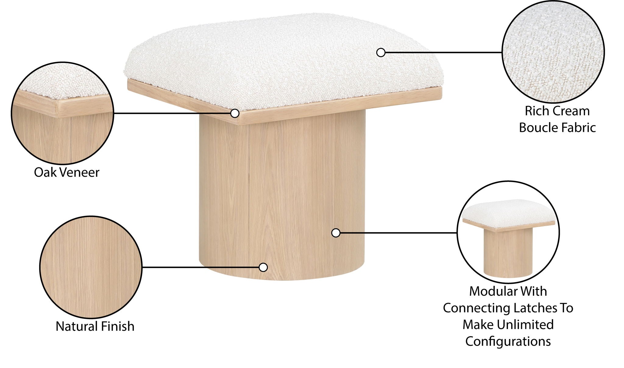 Pavilion - Bench / Stool With Natural Base