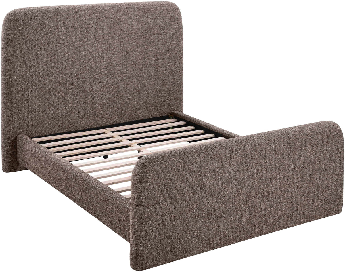 Fira - Linen Textured Fabric Upholstered Bed