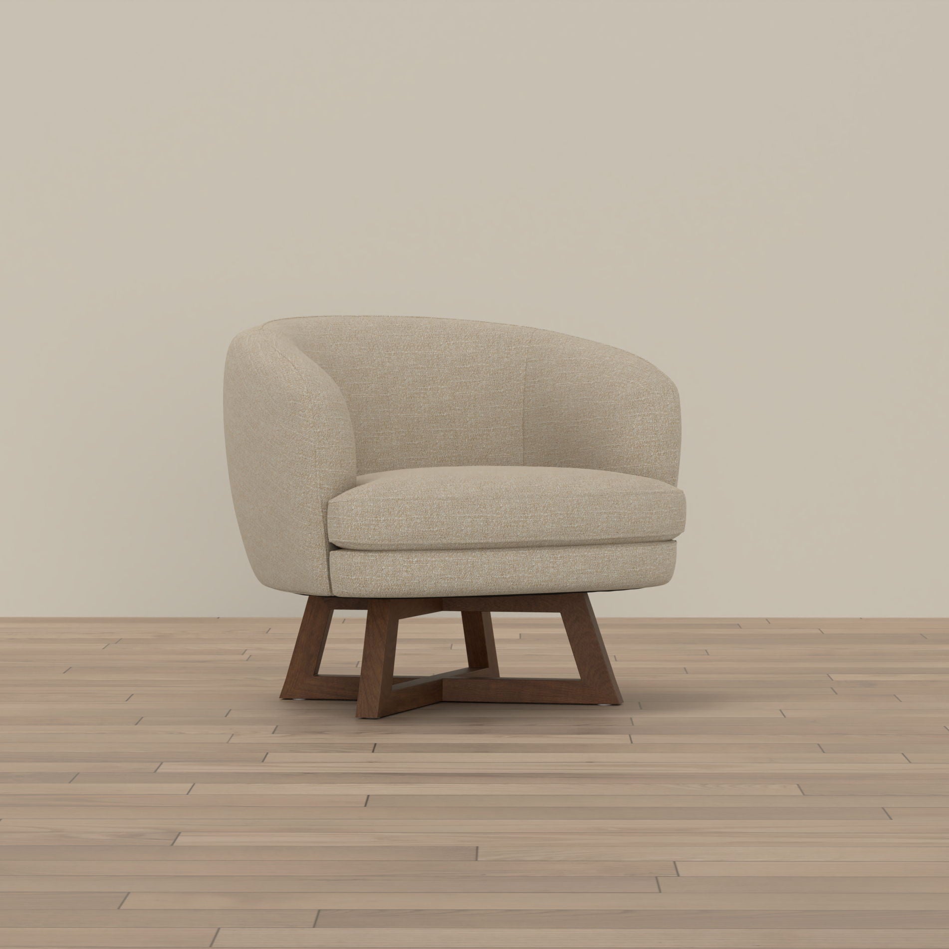 Swivel Accent Chair With Sculptural Base