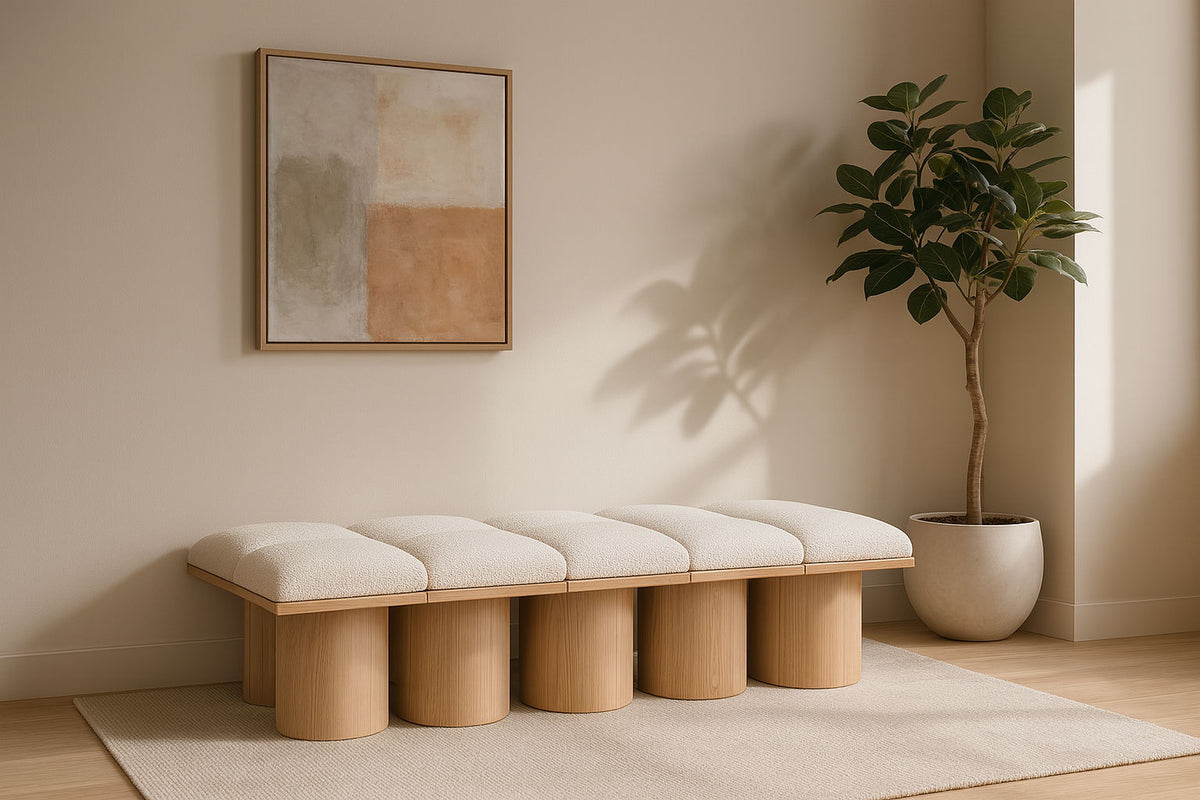 Pavilion - 10 Piece Modular Bench With Natural Base