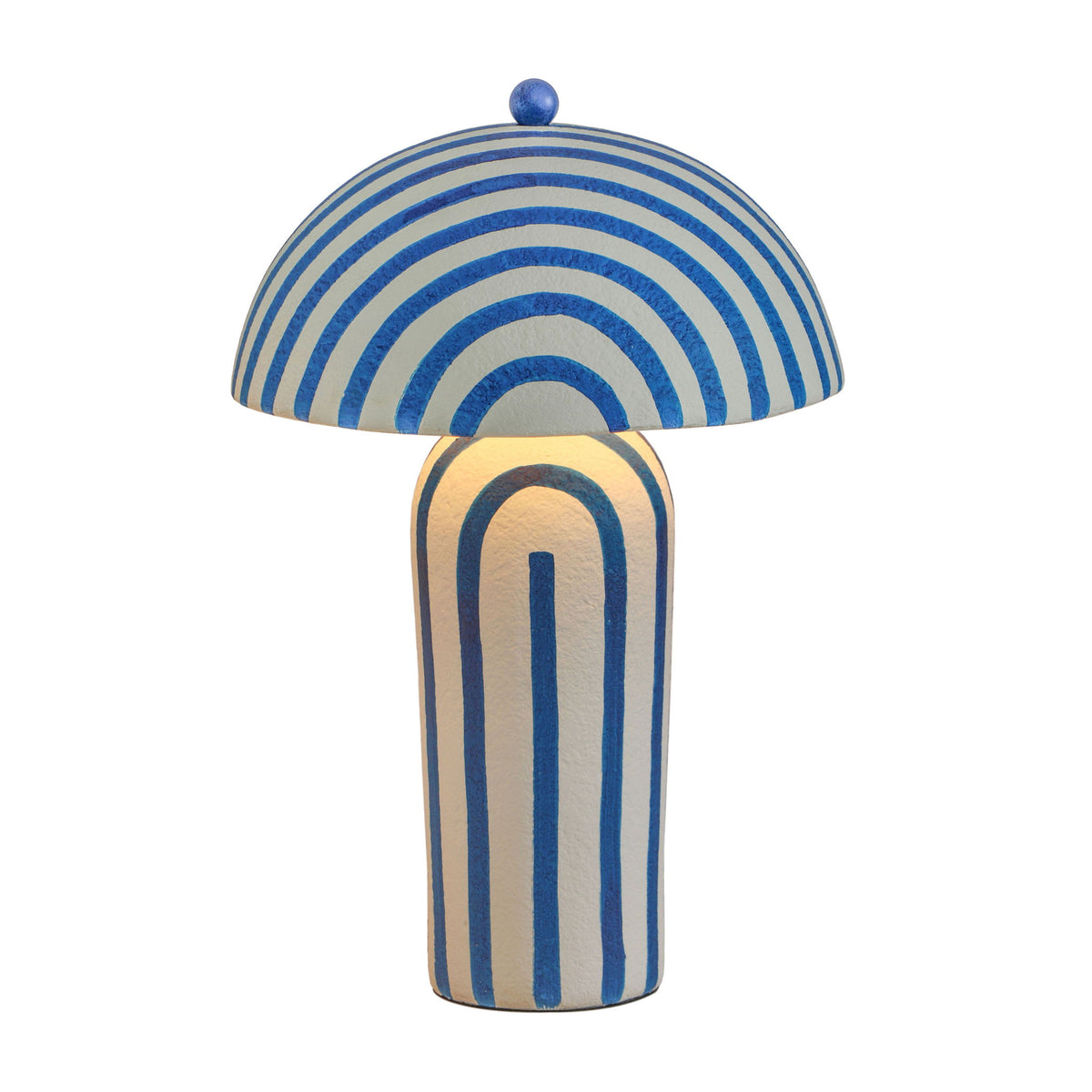 Maiori - Striped Papier Mache Table Lamp