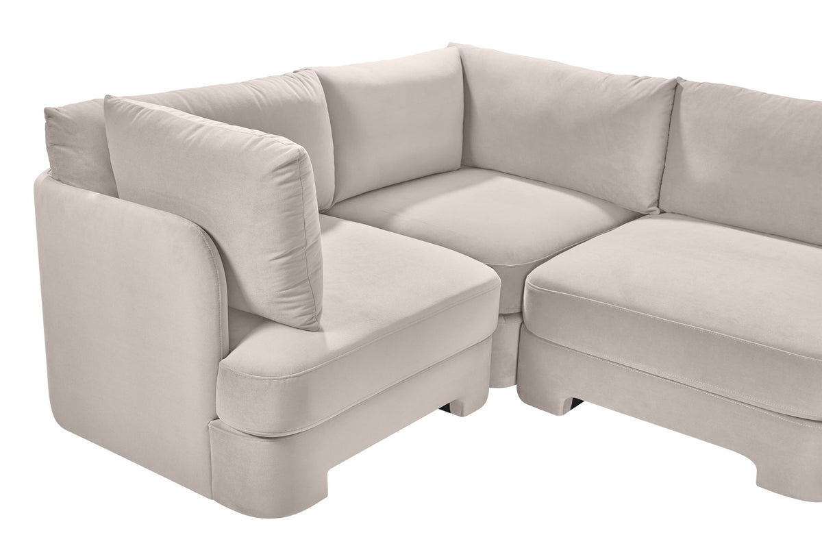 Hammond - Velvet Performance Fabric Upholstered 4 Piece Sectional
