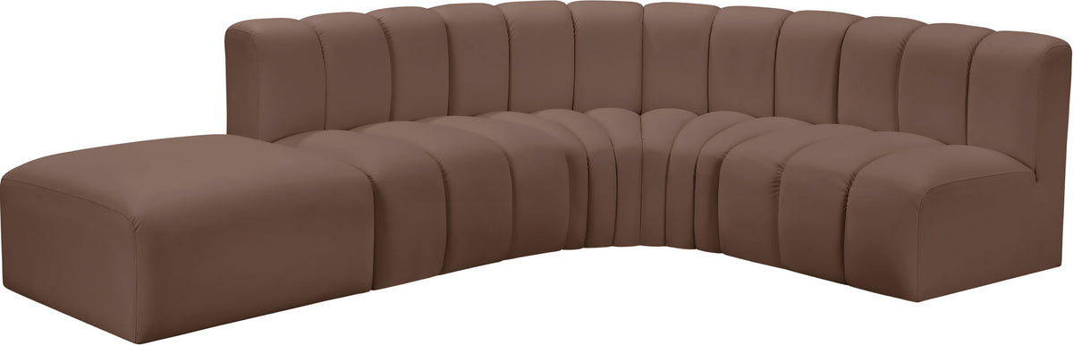 Arc - Faux Leather 5 Piece Corner Modular Sofa