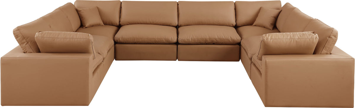 Comfy - 8 Piece Faux Leather Modular Sectional