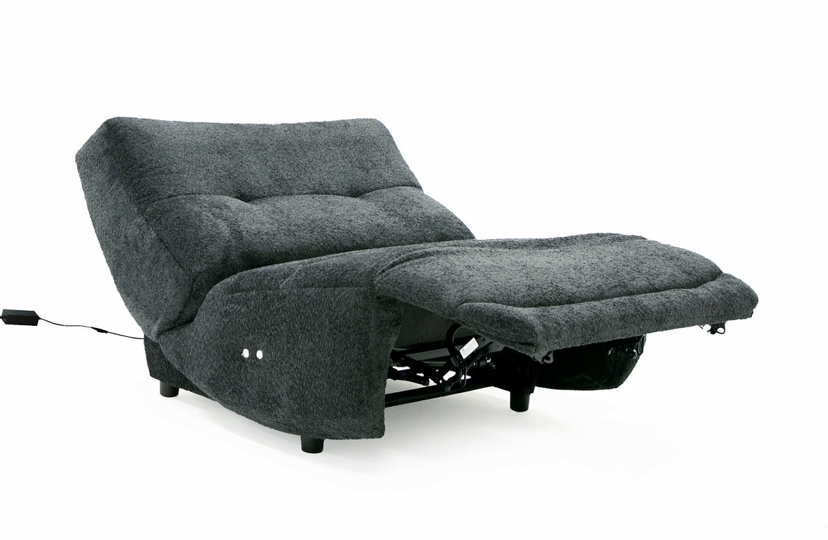 Basil - Modern Black Fabric Large Electric Recliner Chair