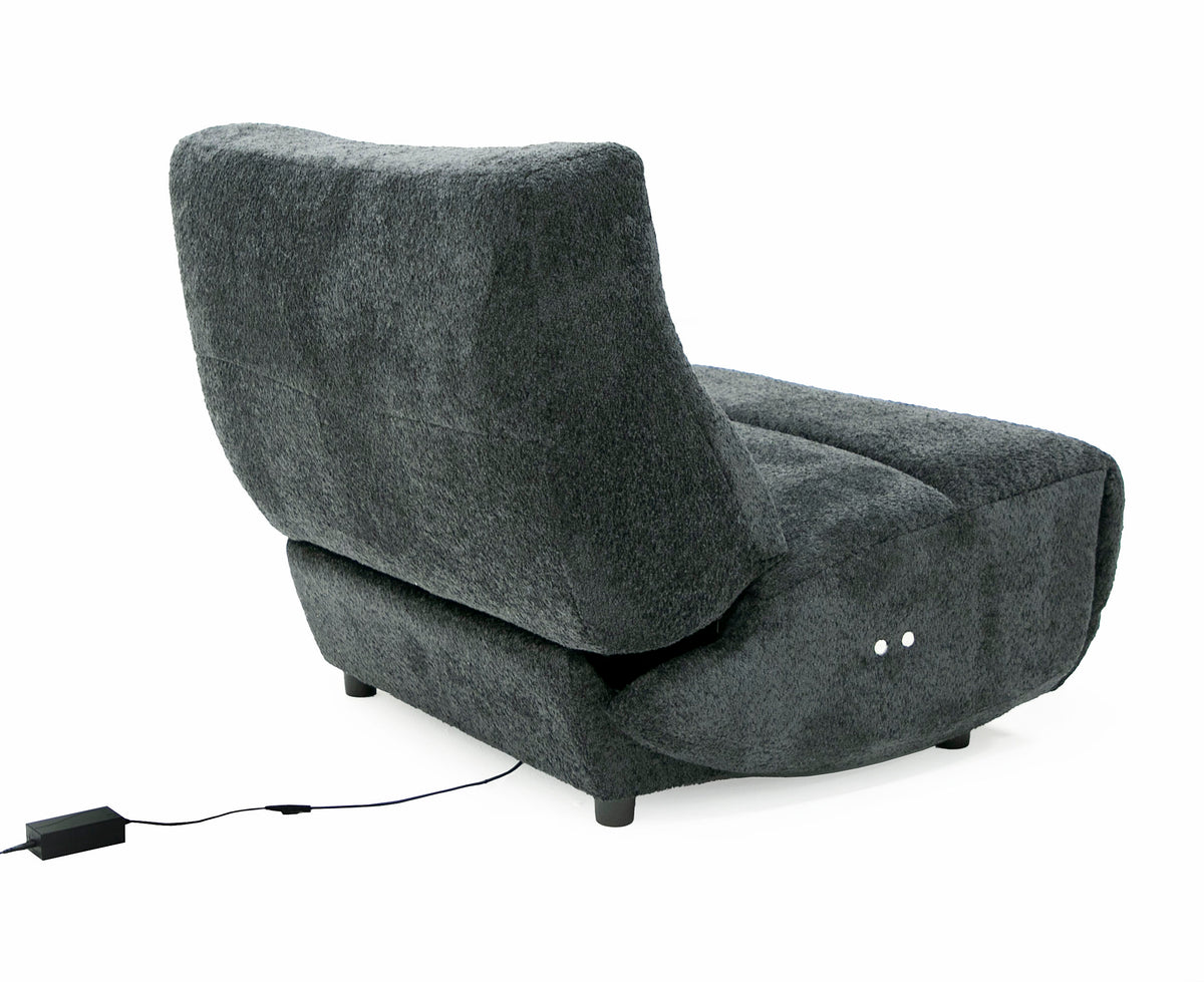 Basil - Modern Black Fabric Large Electric Recliner Chair