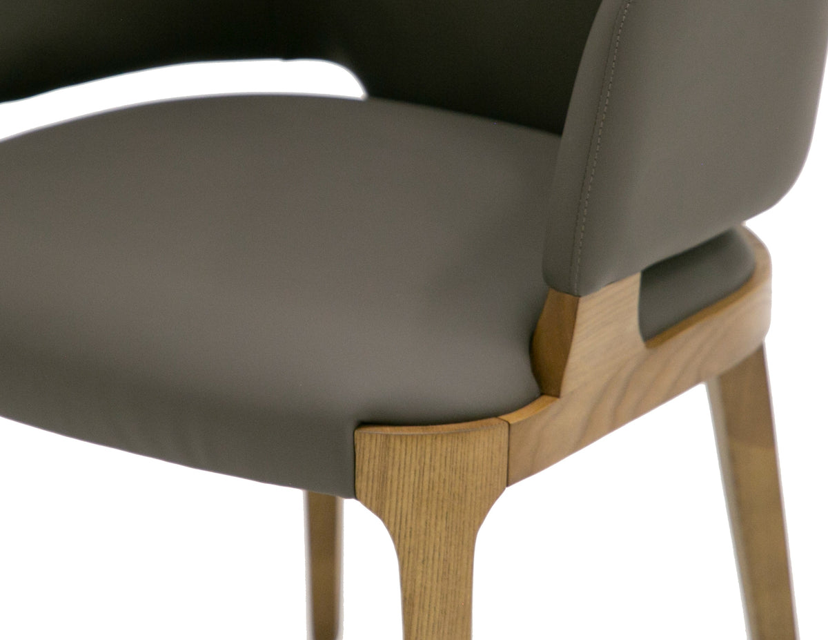 Baskin Brown and Walnut Arm Dining Chair