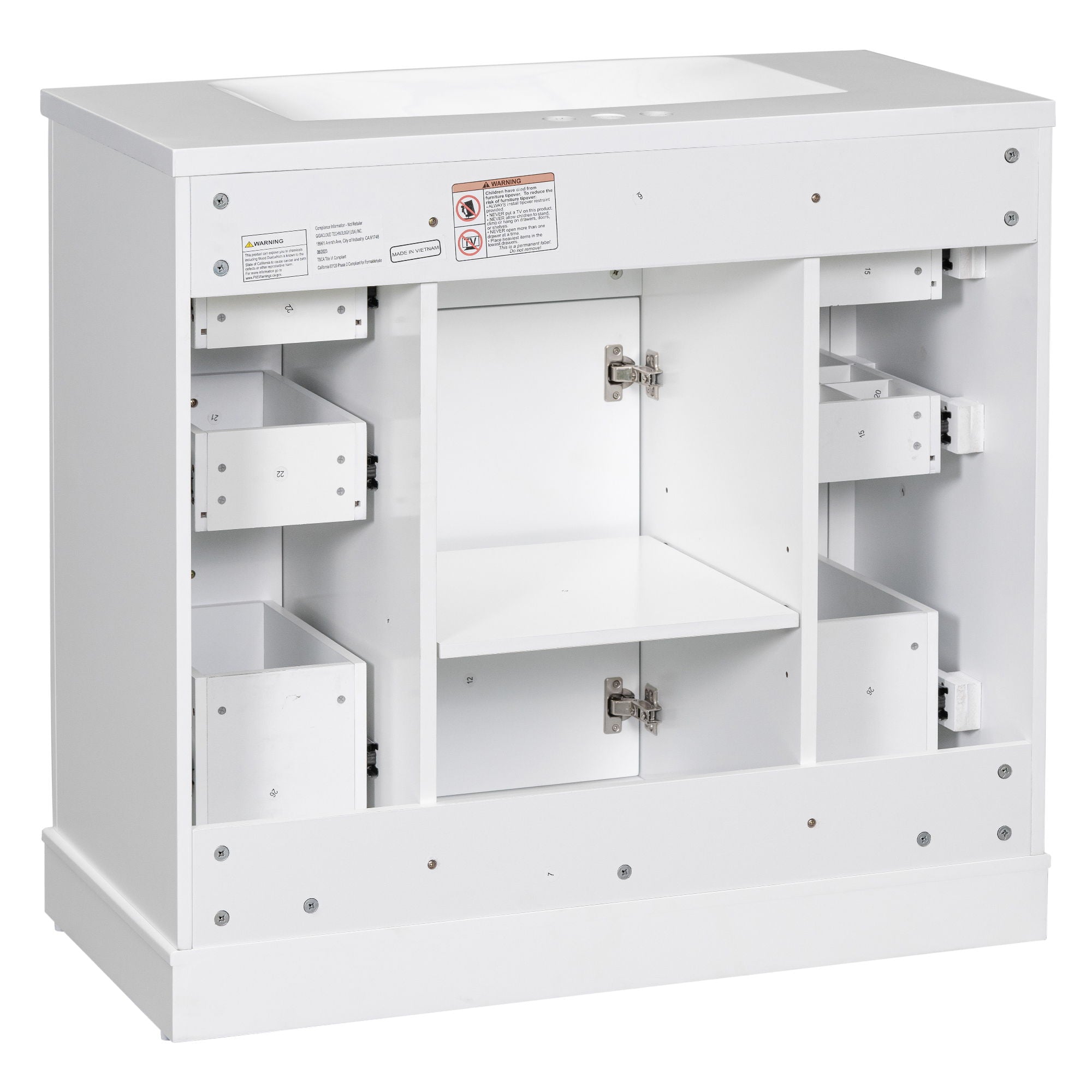 Modern Bathroom Vanity With Sink Combo, 6 Drawers And 1 Cabinet