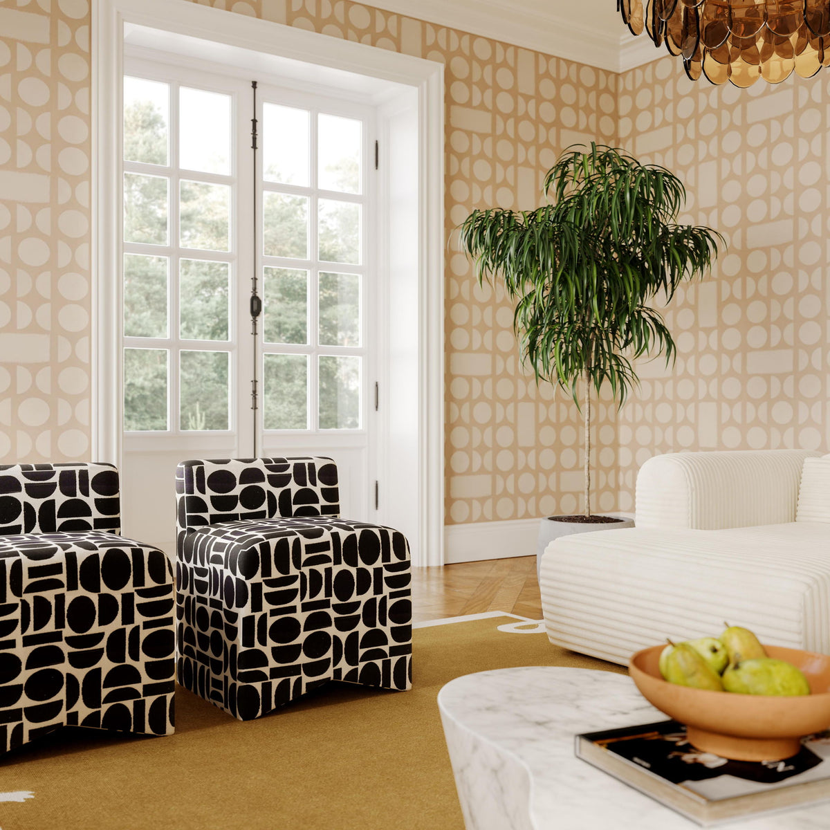 Pippa - Geometric Jacquard Weave Stool