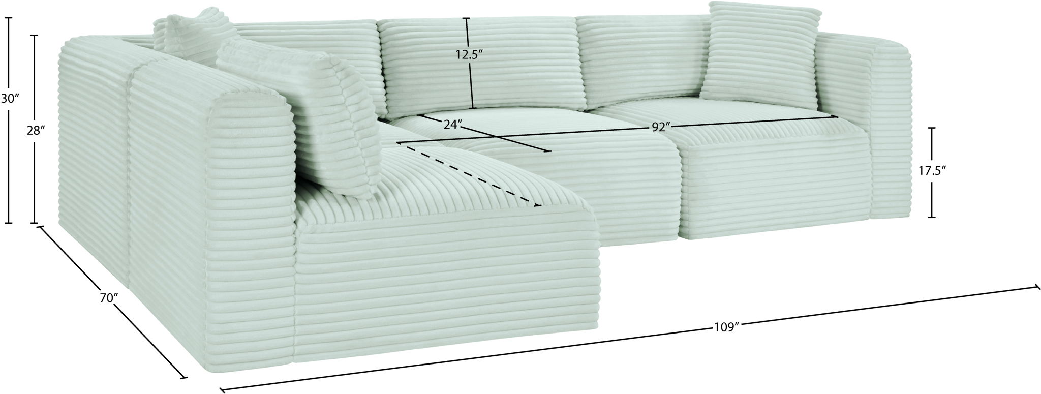 Shaggy - 4 Piece Modular Sectional