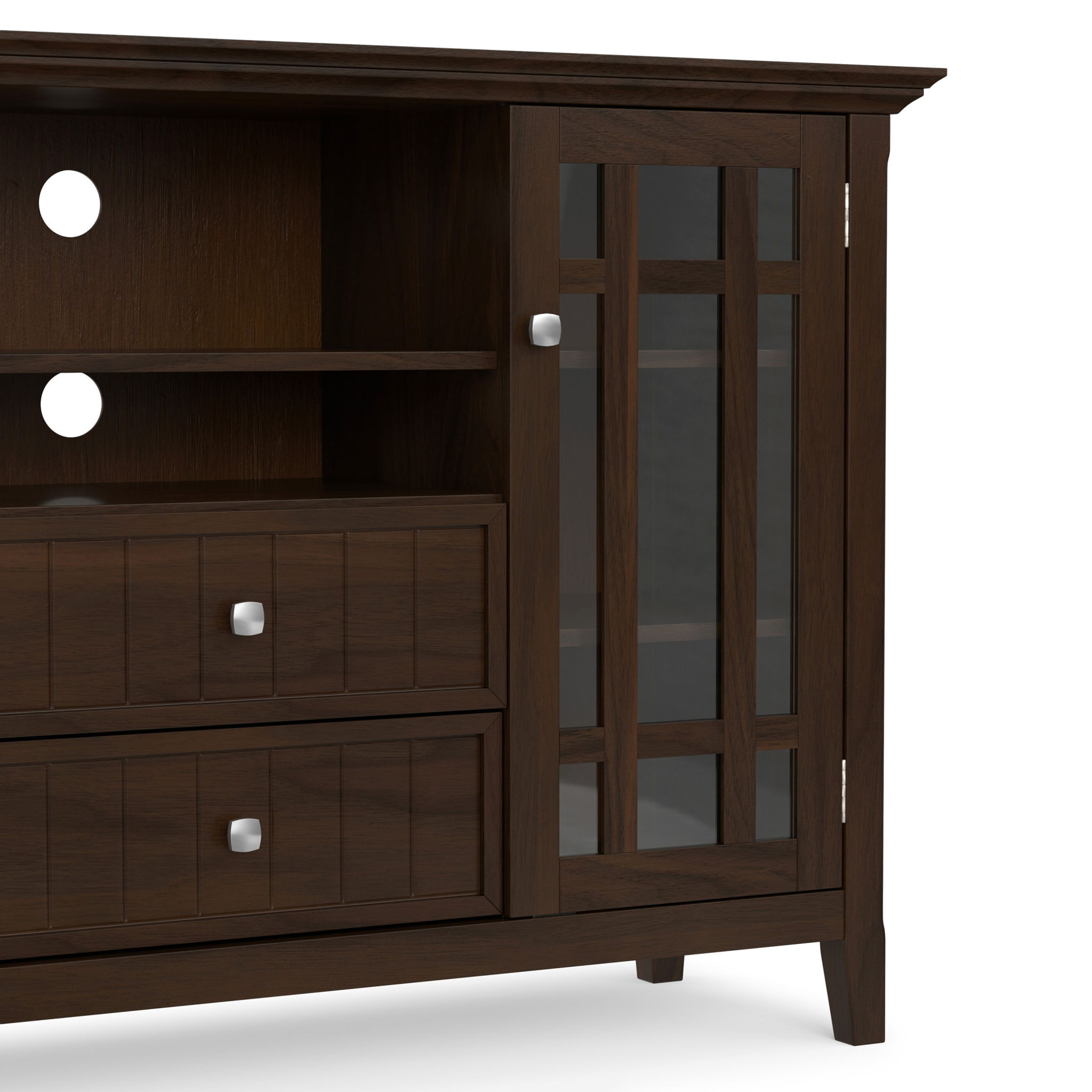 Bedford - Tall TV Media Stand - Dark Tobacco Brown