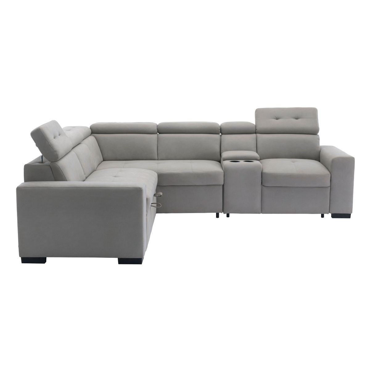 Farrah - 3 Piece Sectional With Adjustable Headrests - Light Gray