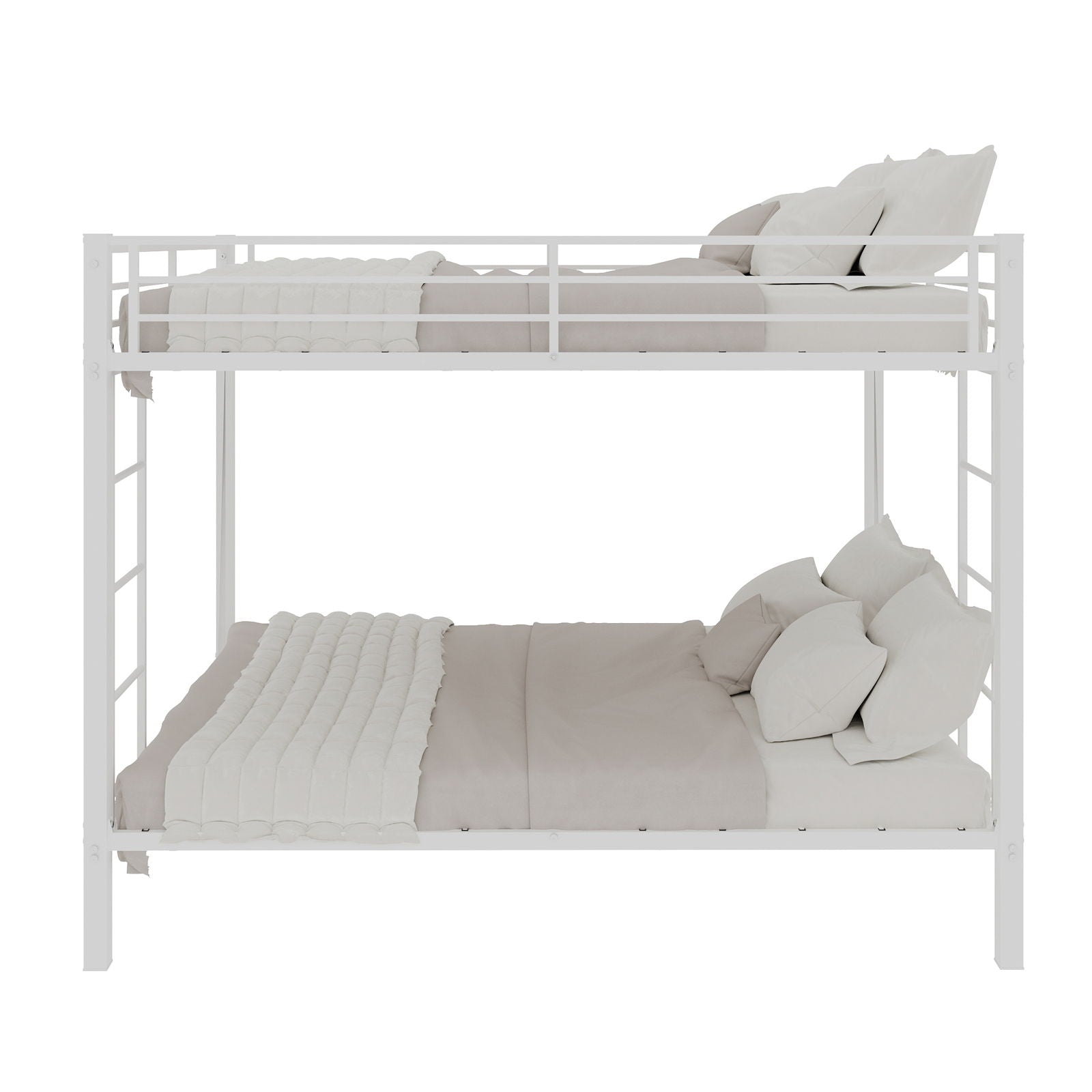 Bunk Bed For Kids, Convertible Frame With Ladders & Guardrail