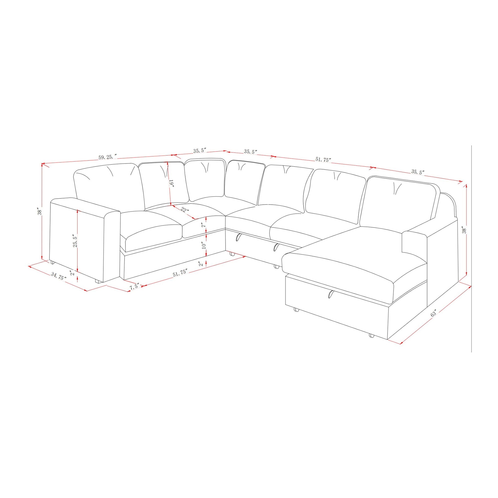 Melody - Contemporary Design Sectional Sofa