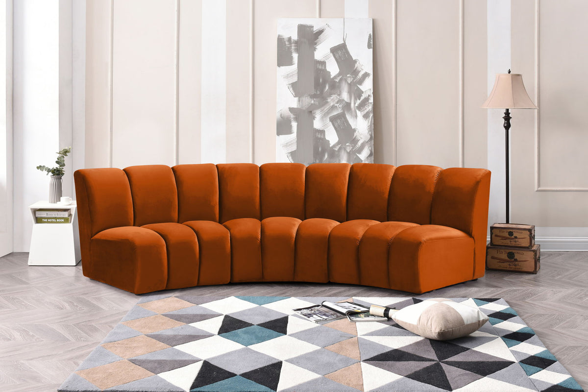 Infinity - 3 Piece Velvet Modular Sectional