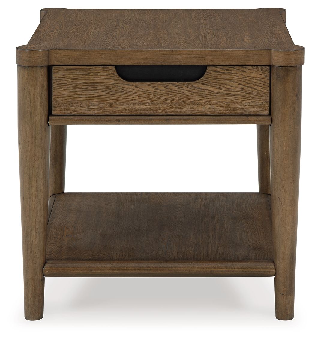 Roanhowe - Rectangular End Table - Brown