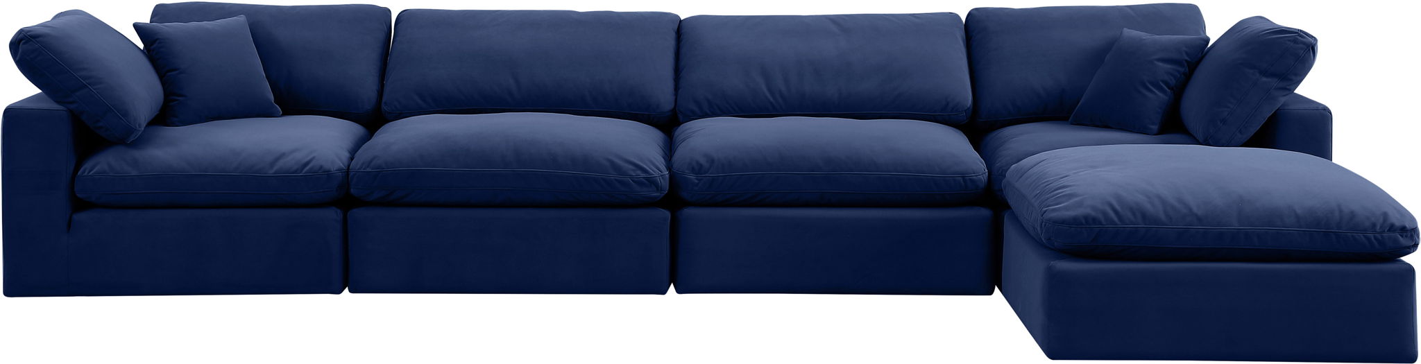 Comfy - 5 Piece Velvet Modular Sectional With Chaise