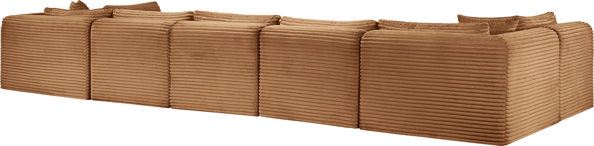 Shaggy - Fabric 7 Piece Modular U-Shaped Armless Sectional