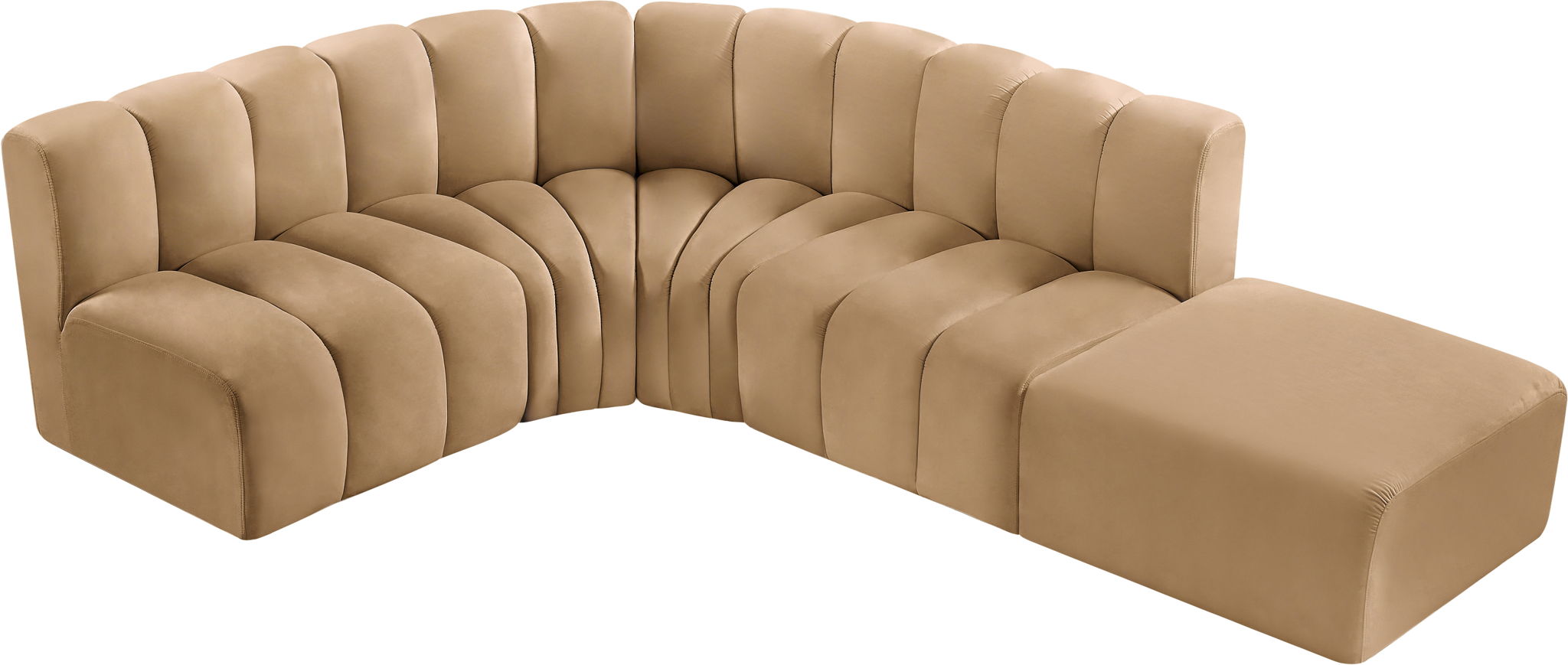 Arc - Velvet 5 Piece Corner Modular Sofa