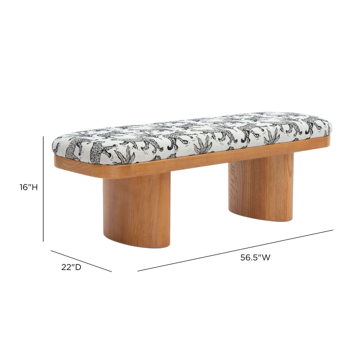 Ollie - Leopard Jacquard Bench