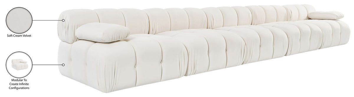 Orin - Velvet 5 Piece Modular Armless Sofa