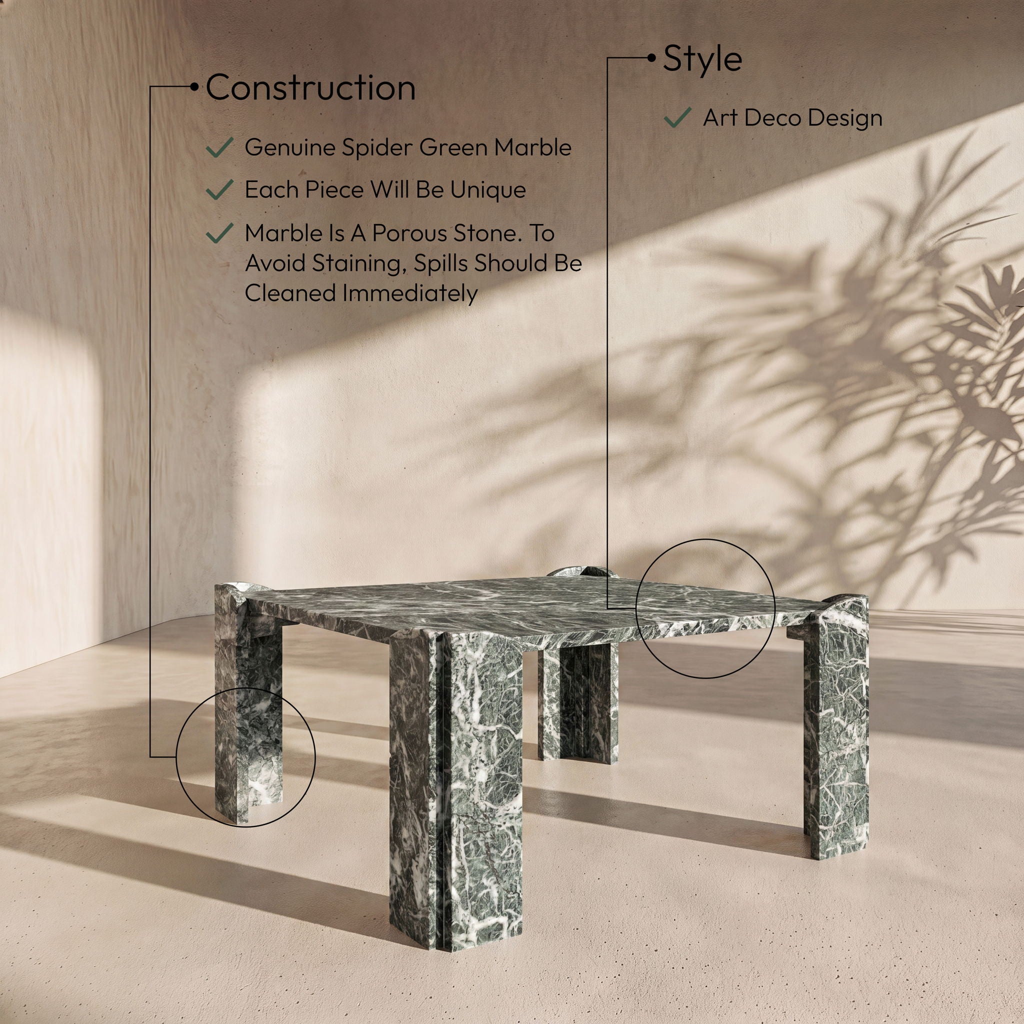 Ravello - Genuine Marble Table