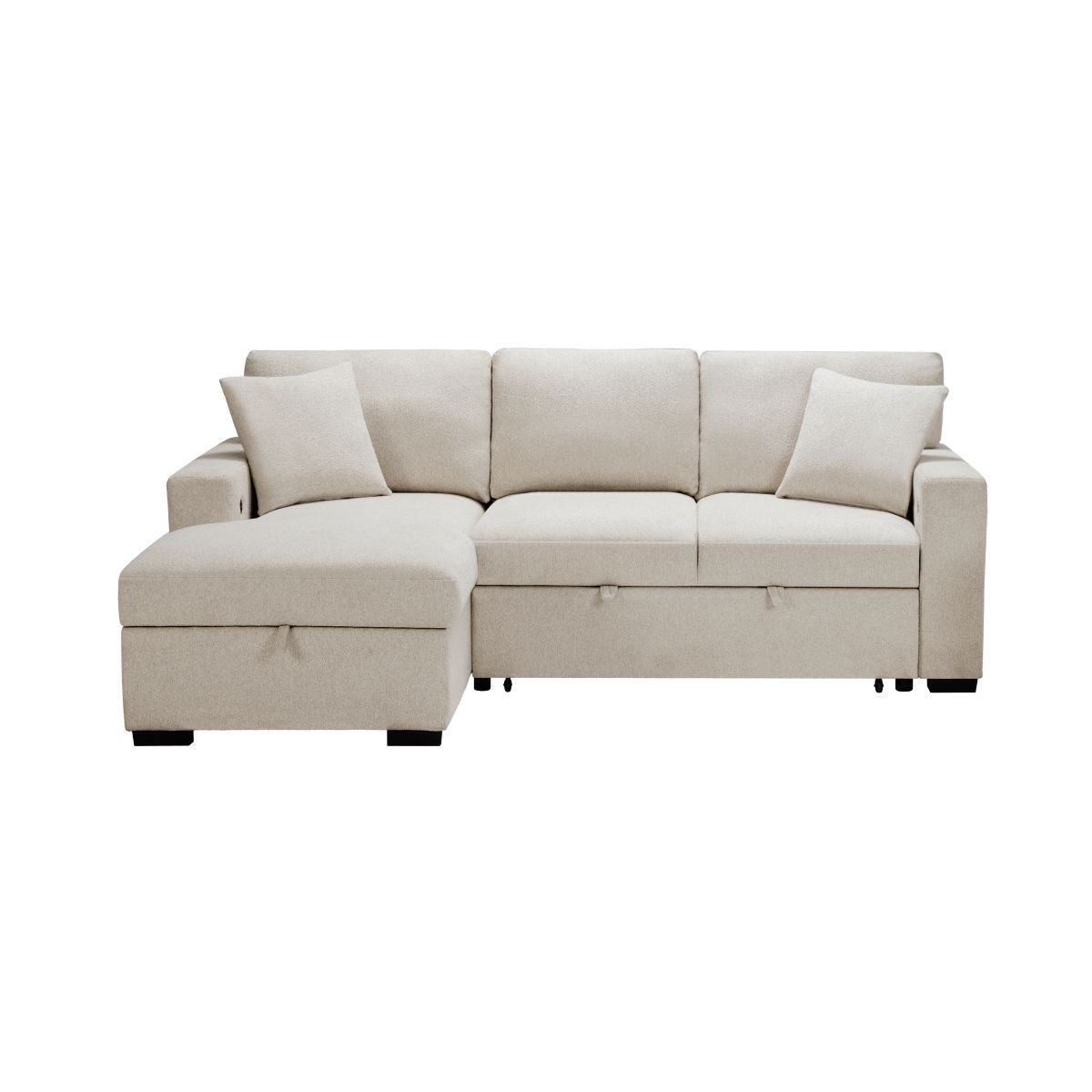 Pompano - Sectional With Chaise, Pull-Out Bed And Hidden Storage, Charging Ports