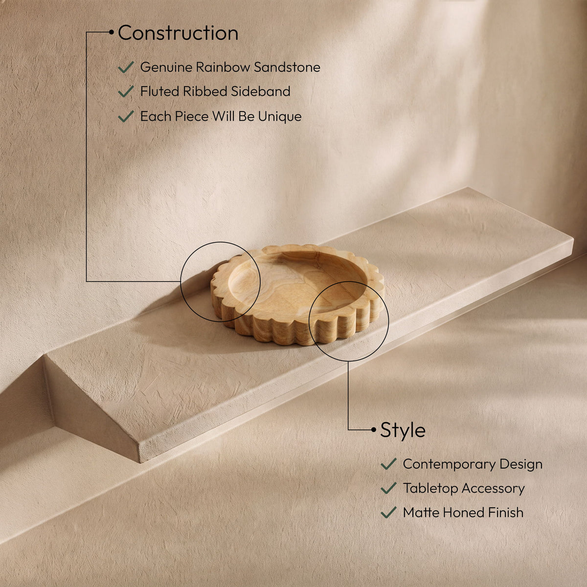 Ricardo - Sandstone Tray - Sand