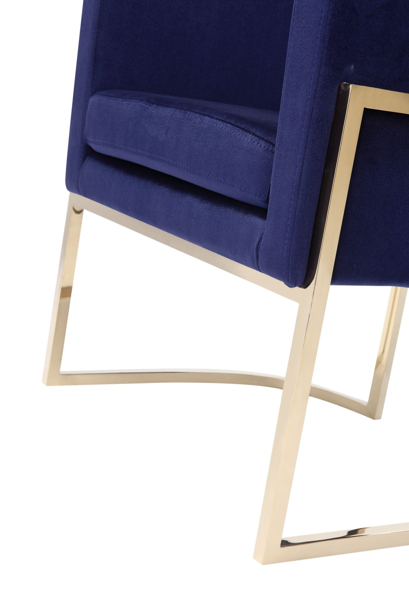 Modrest Betsy - Modern Navy Blue Velvet + Gold Kids Chair