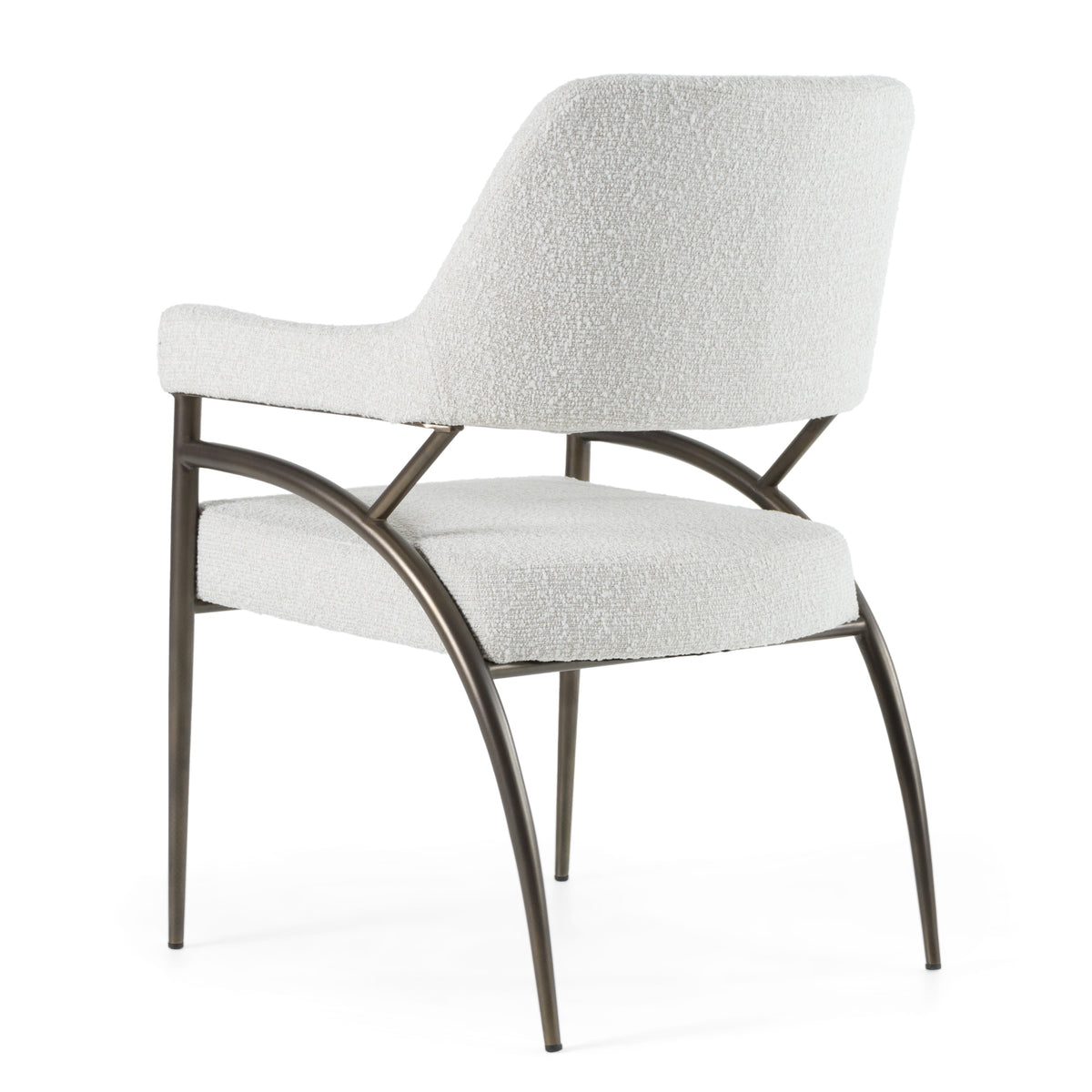 Betty - Modern Off-White Fabric + Bronze Dining Chair
