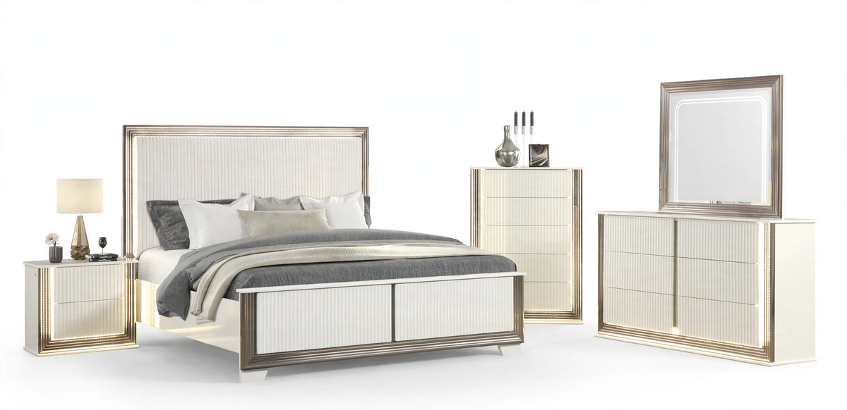 Opal Linen Beige Bedroom Set