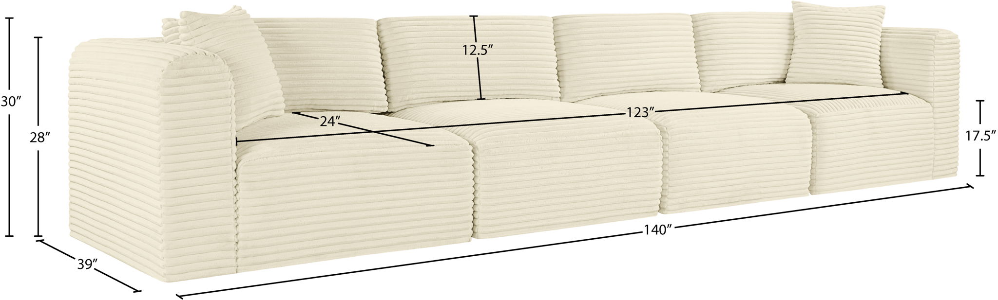 Shaggy - 4 Seat Modular Sofa