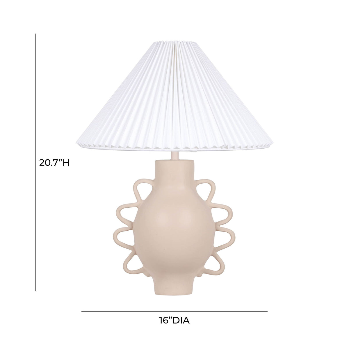 Hazza - Pleated Table Lamp - Cream