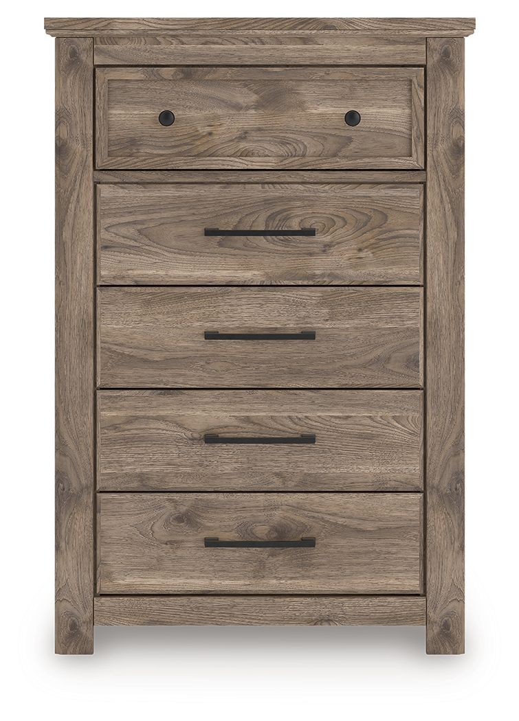 Rusticott - Five Drawer Chest - Brown