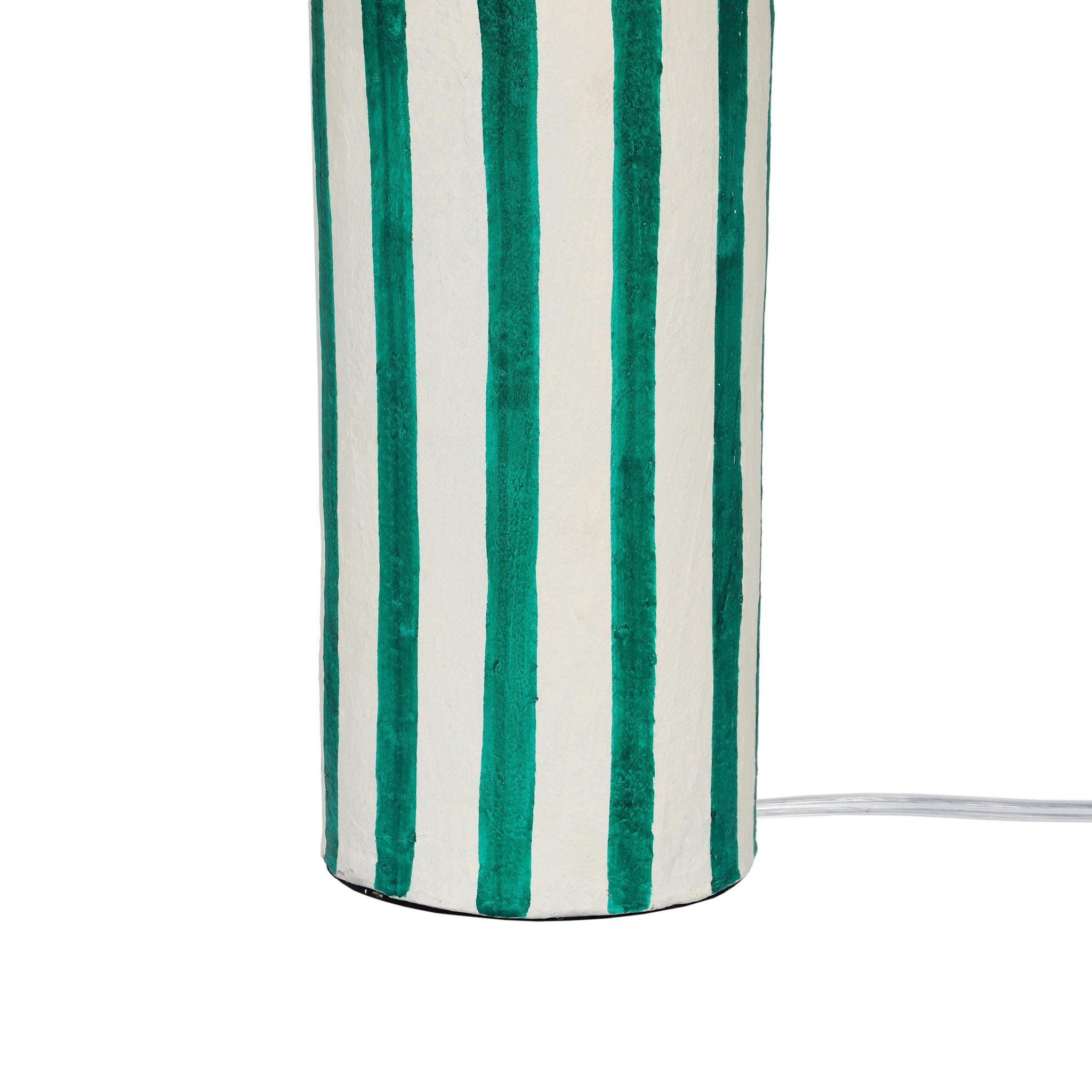 Ravello - Striped Papier Mache Table Lamp - Green
