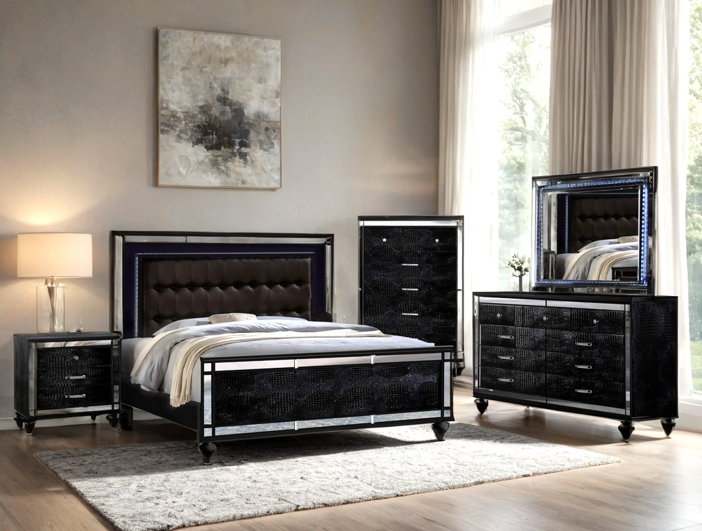 Cielo Black Bedroom Set - Original