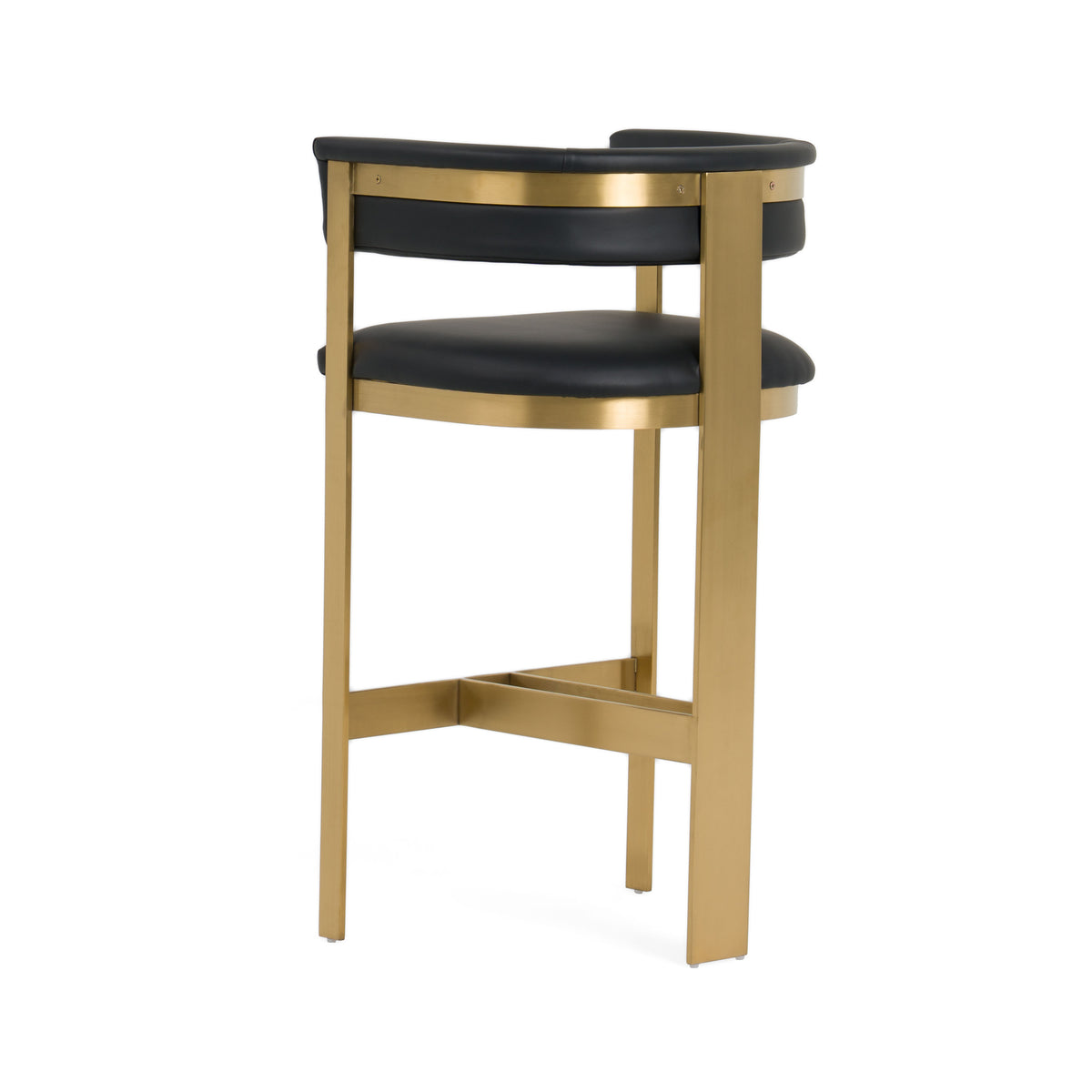 Boswell - Modern Black + Matte Gold Barstool